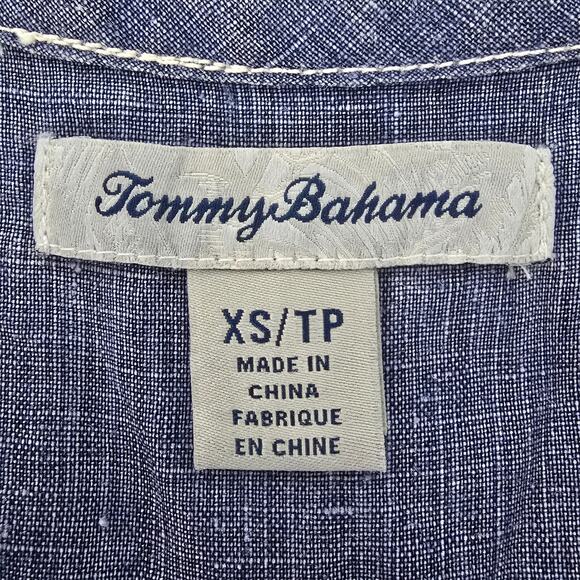 Tommy Bahama Seaglass Linen Sleeveless Shift Dress Women XS Dark Cobalt Blue - Picture 12 of 13